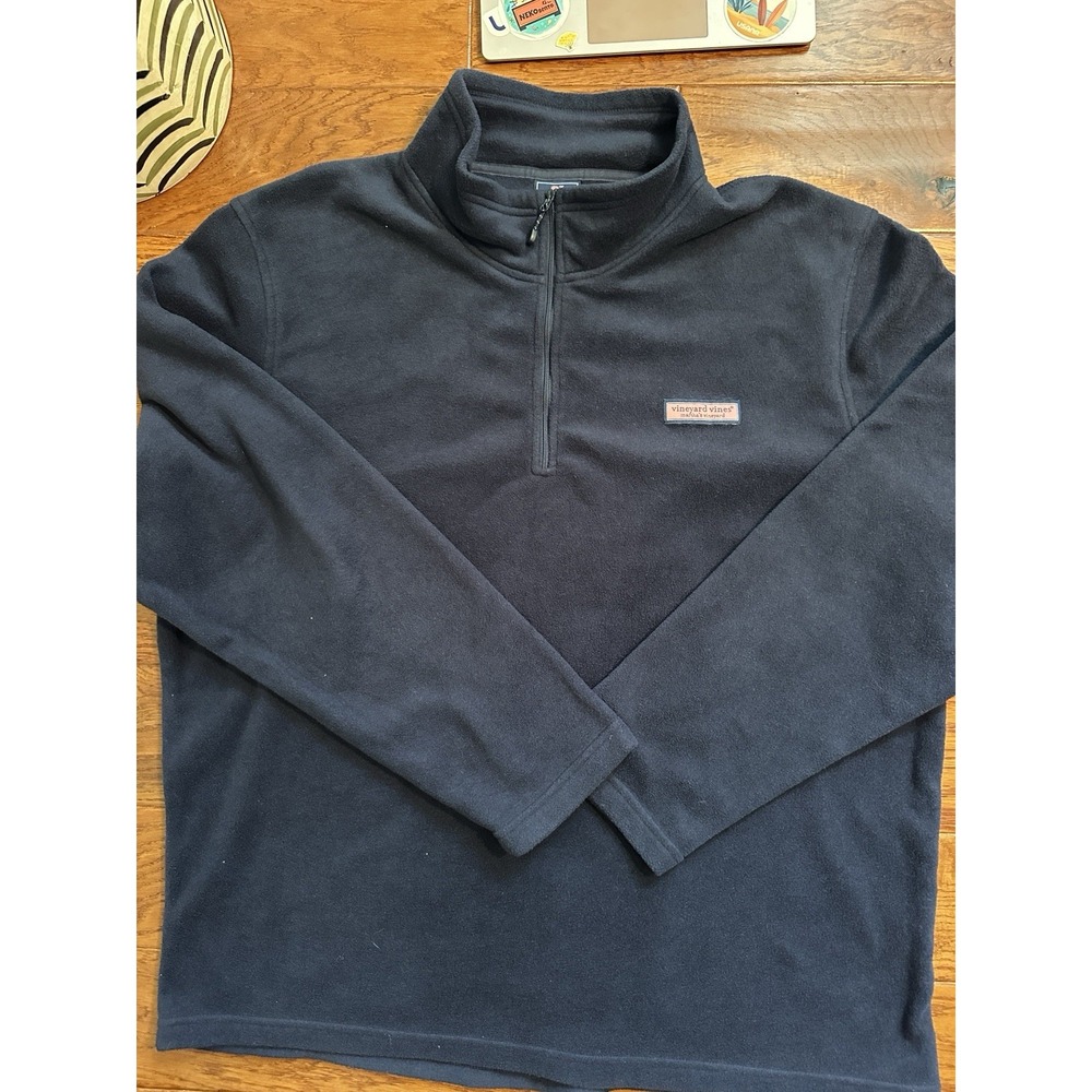 Vineyard Vines Mountain Sweater Fleece Quarter-zip Size XXL Navy Blue 1/4 Zip